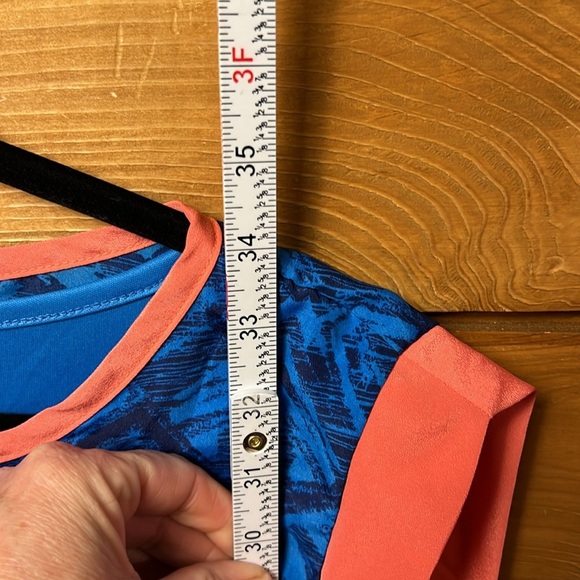 Charming Charlie Dress Womens Blue Fit‎ Flare Geometrical Pattern Crewneck M Y2K - Picture 3 of 9